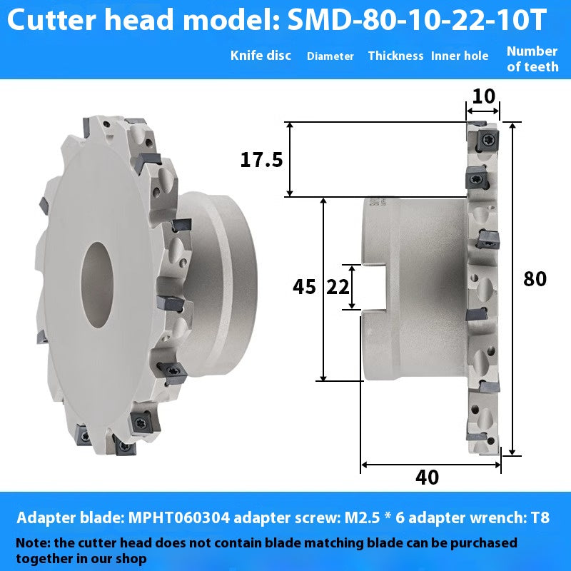 2079-CNC sleeve SMD side and face milling cutterhead CNC indexable chip SMC cutterhead T-slot grooving MPHT06 Shandong Denso Pricision Tools Co.,Ltd.